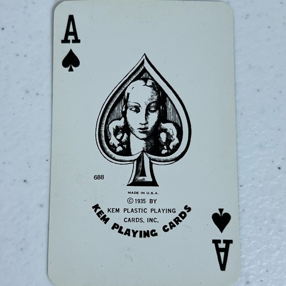 VTG 1988 KEM Deck Playing Cards Geometric Design 688 Black 1935 - Picture 1 of 3